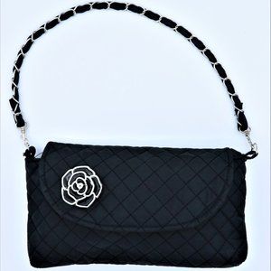 BLACK FLOWER SMALL HANDBAG